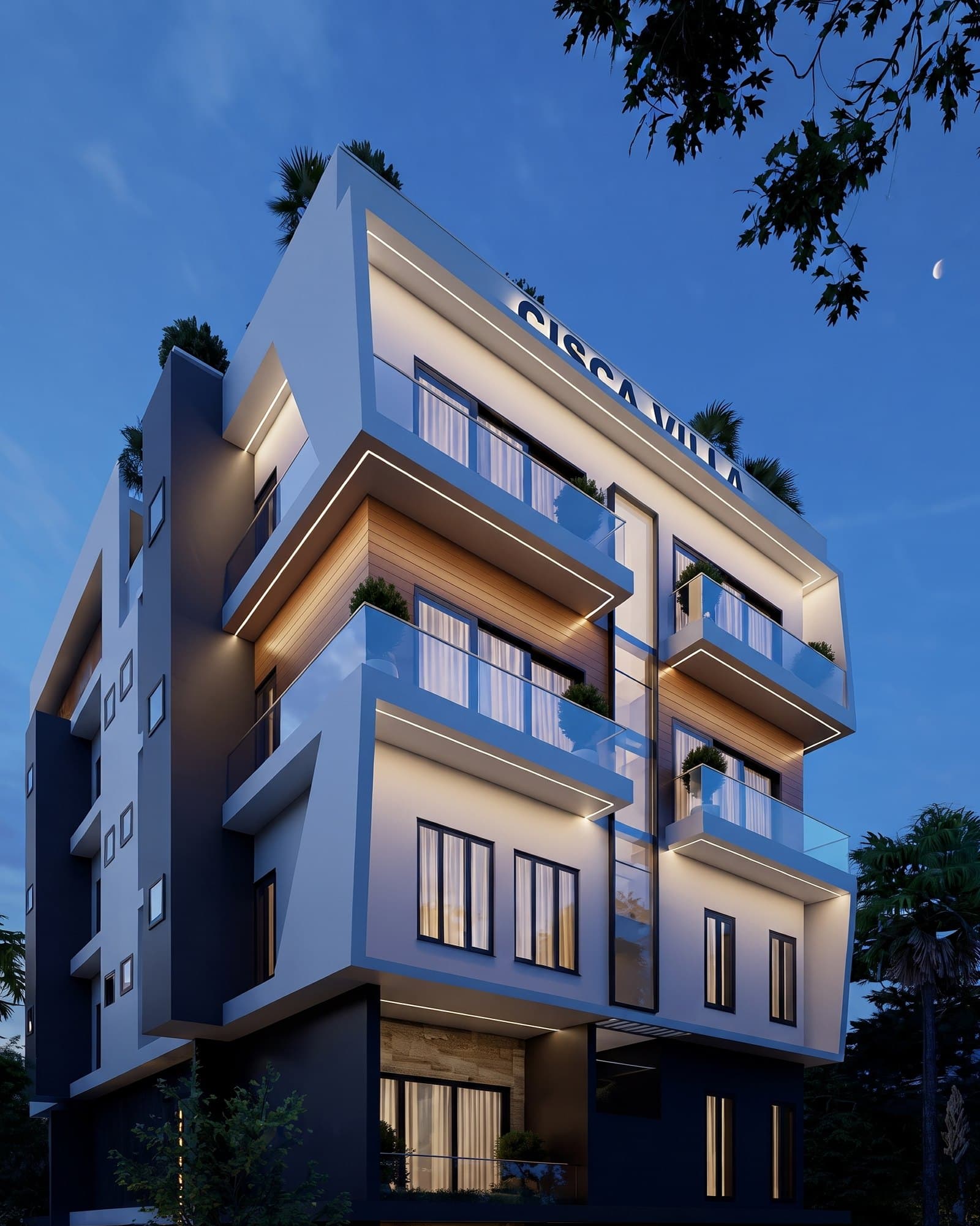 Cisca Villa by night