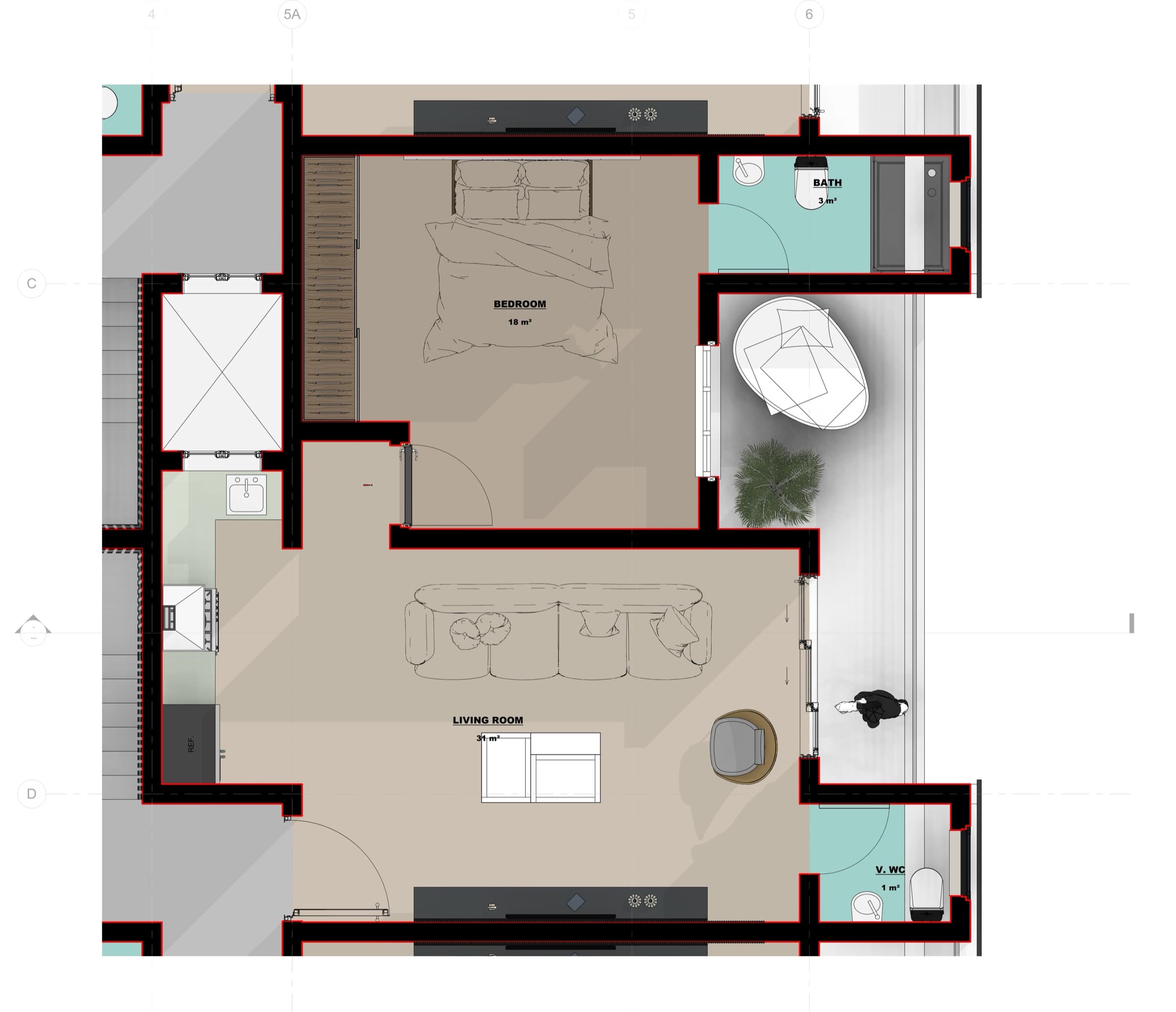 Nova Heights 1 bedroom floor plan
